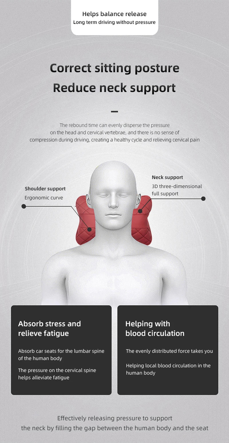 Car Seat Neck Pillow Headrest Lumbar Waist Support Cushion For Infiniti QX55 QX50 QX60 QX80 Q50 Q70L Q60 Q30 Q70 QX70 QX30 FX37