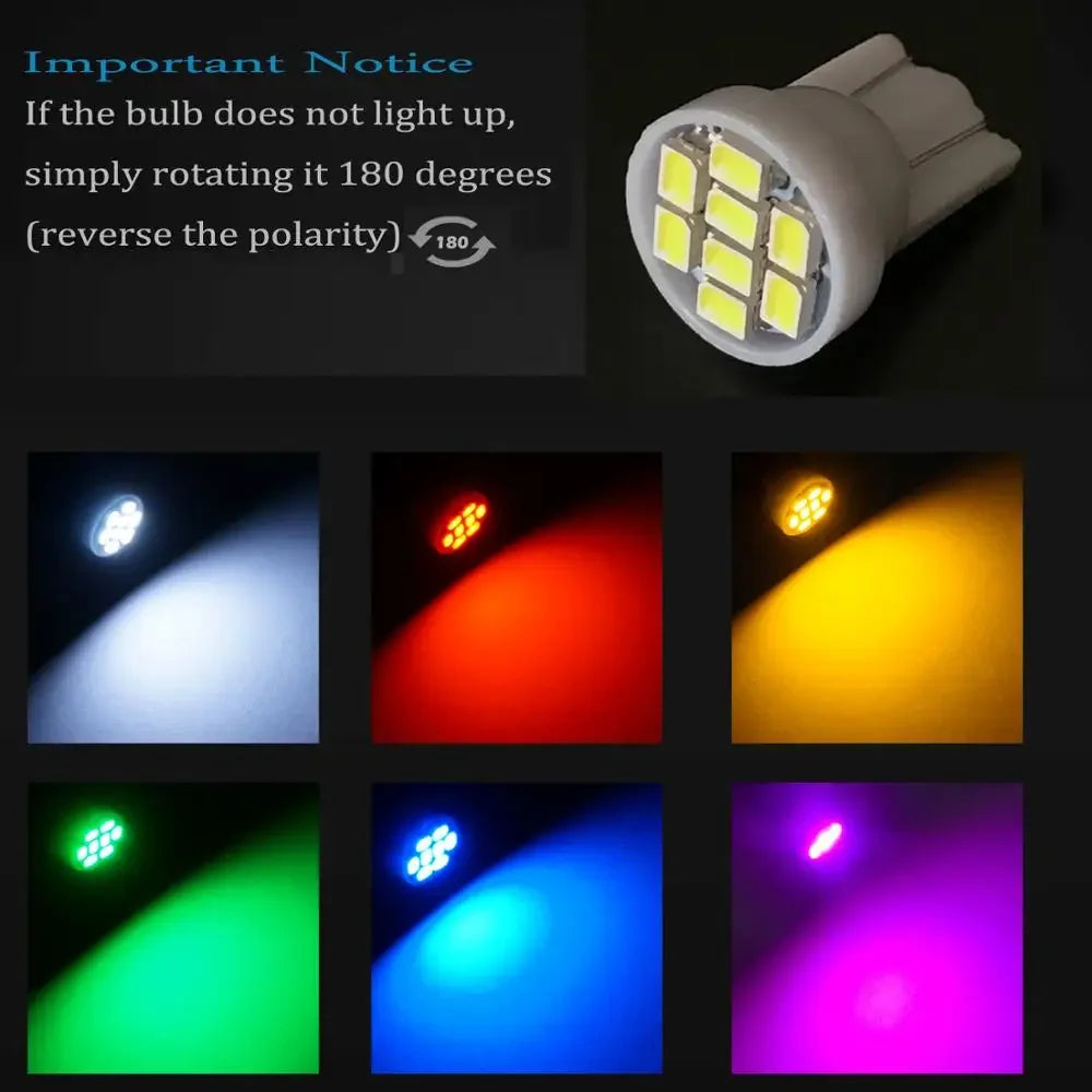 T10 W5W LED Dashboard & Gauge Cluster Bulbs (10-Pack)