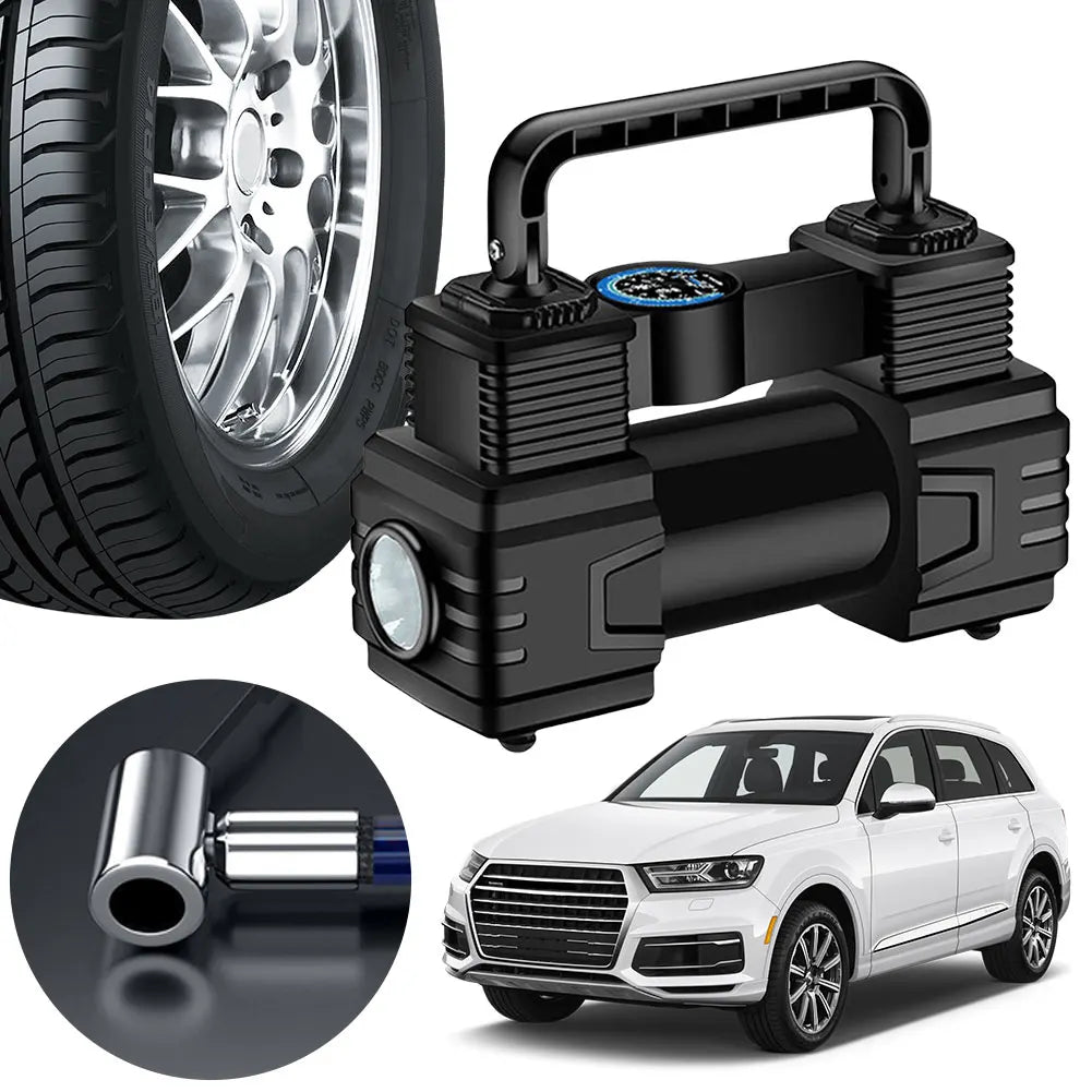 Car Tire Pump Auto Air Compressor Digital Display 12V Electric Car Tire Inflator with LED Light Vacuum Tire Pump for All Vehicle