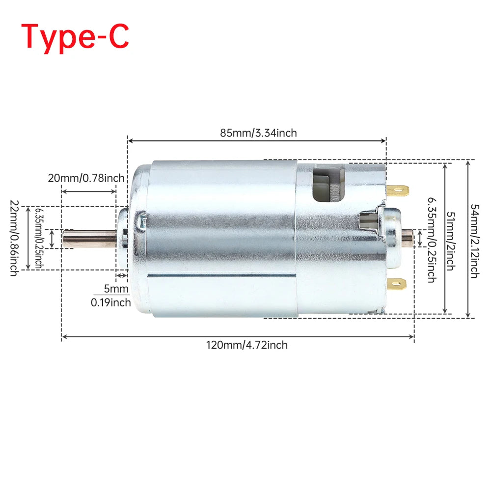 997 DC Motor 12V-36V 3000-18000RPM Large Torque Micro Motor Double Ball Bearing for DIY Power Tool Toys Drill Saw Grinder Lathe
