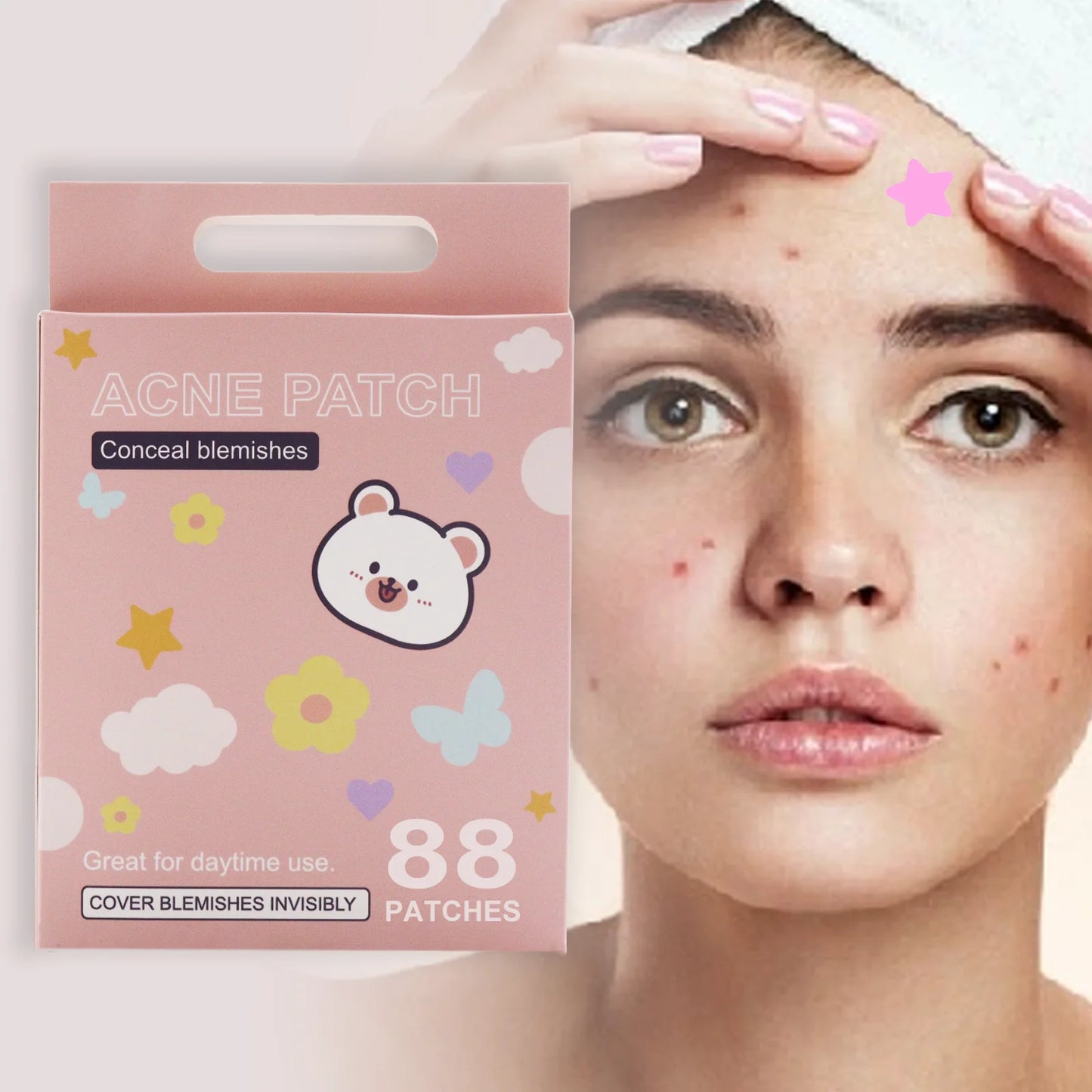 Acne Patches 88 Pcs, Invisible Hydrocolloid Pimple Patches for Face, Overnight Absorb Pus, Gentle on Sensitive Skin