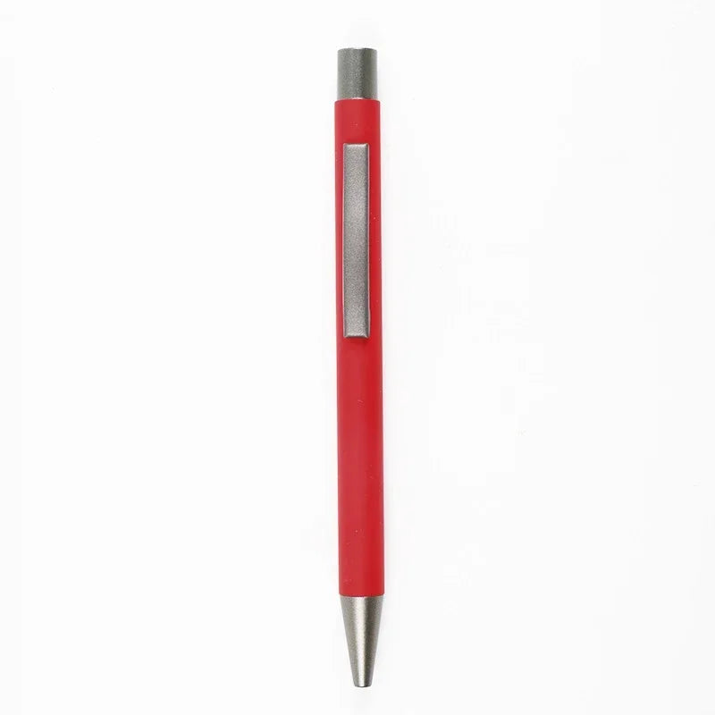 50pcs Metal Ballpoint Pen Advertising Pen Rubber Texture Custom Logo Text Engraving Laser Engraving Customizable Name Logo Pen