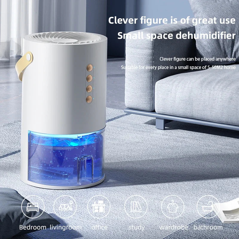 TINSOL 1300ml Smart Negative Ion Dehumidifier, Eliminates Humidity, Mold, and Moisture, Energy-Saving Timer, Air Dryer