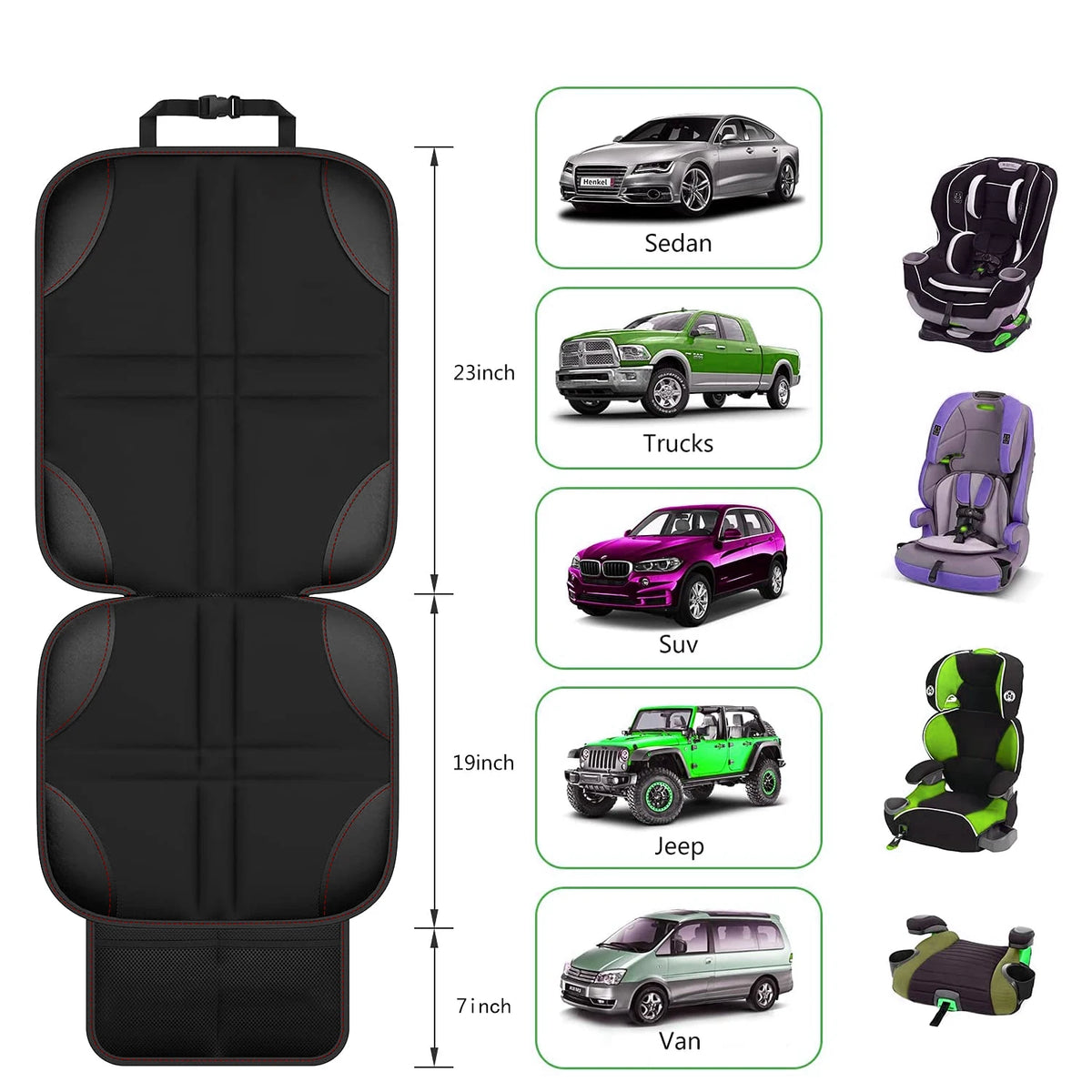 Universal Car Seat Protector - For Kids & Pets, With Pockets – photo 2