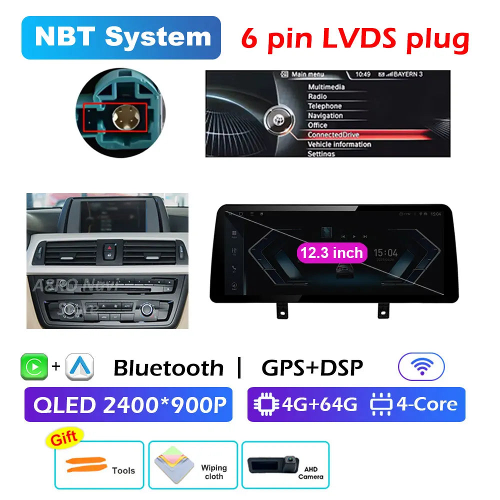 Wireless CarPlay & Android Auto Retrofit Module, Compatible with BMW 3 4 Series F30 F32 (NBT EVO)