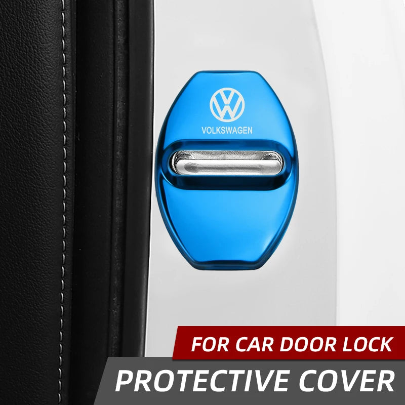 4Pcs Car Door Lock Protective Cover Sticker – Compatible with Volkswagen Golf, Polo, Passat, Tiguan, Jetta, T-Roc