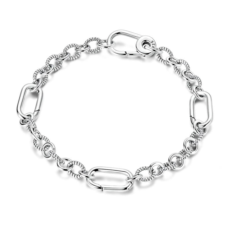 925 Sterling Silver Heart Charm Bracelet for Women - DIY Beads