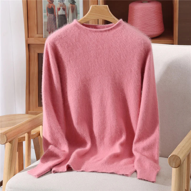 Women's Soft Knit Crew Neck Sweater, Basic Pullover