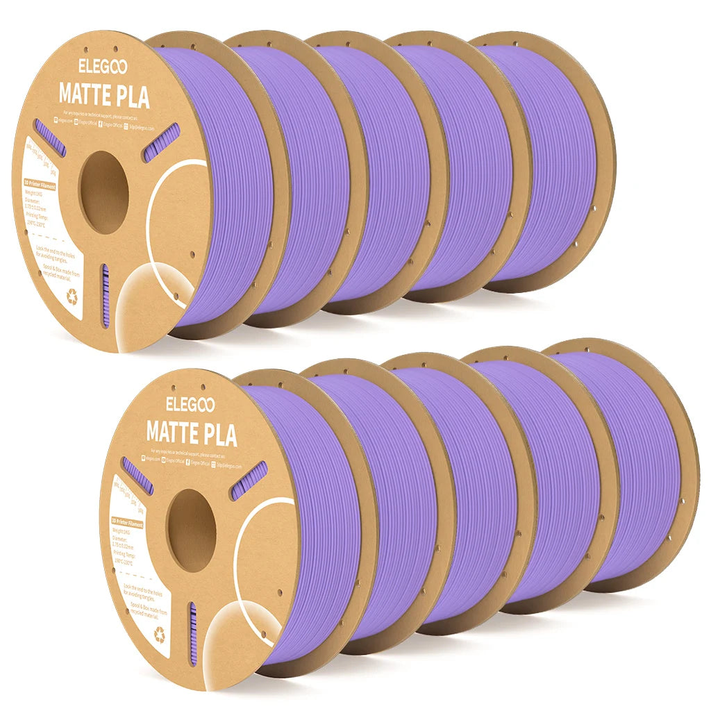 ELEGOO Matte PLA Filament 1KG,1.75mm FDM 3D Printer Filament Dimensional Accuracy +/- 0.02mm, 1kg Carboard Spool (2.2lbs)