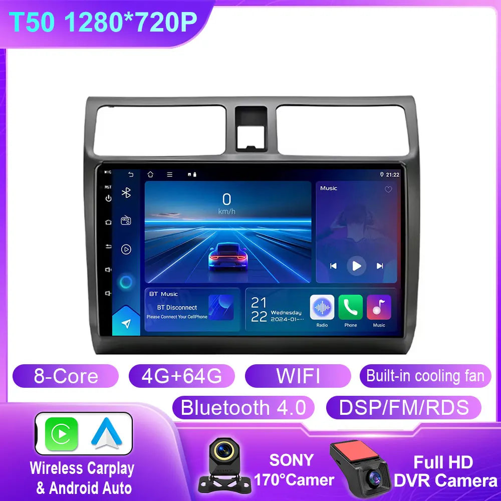 Android 16 Car Radio For Suzuki Swift 2003 - 2006 2007 2008 2009 2010 Multimedia Player Stereo Carplay AUTO Head Unit WIFI 4G BT
