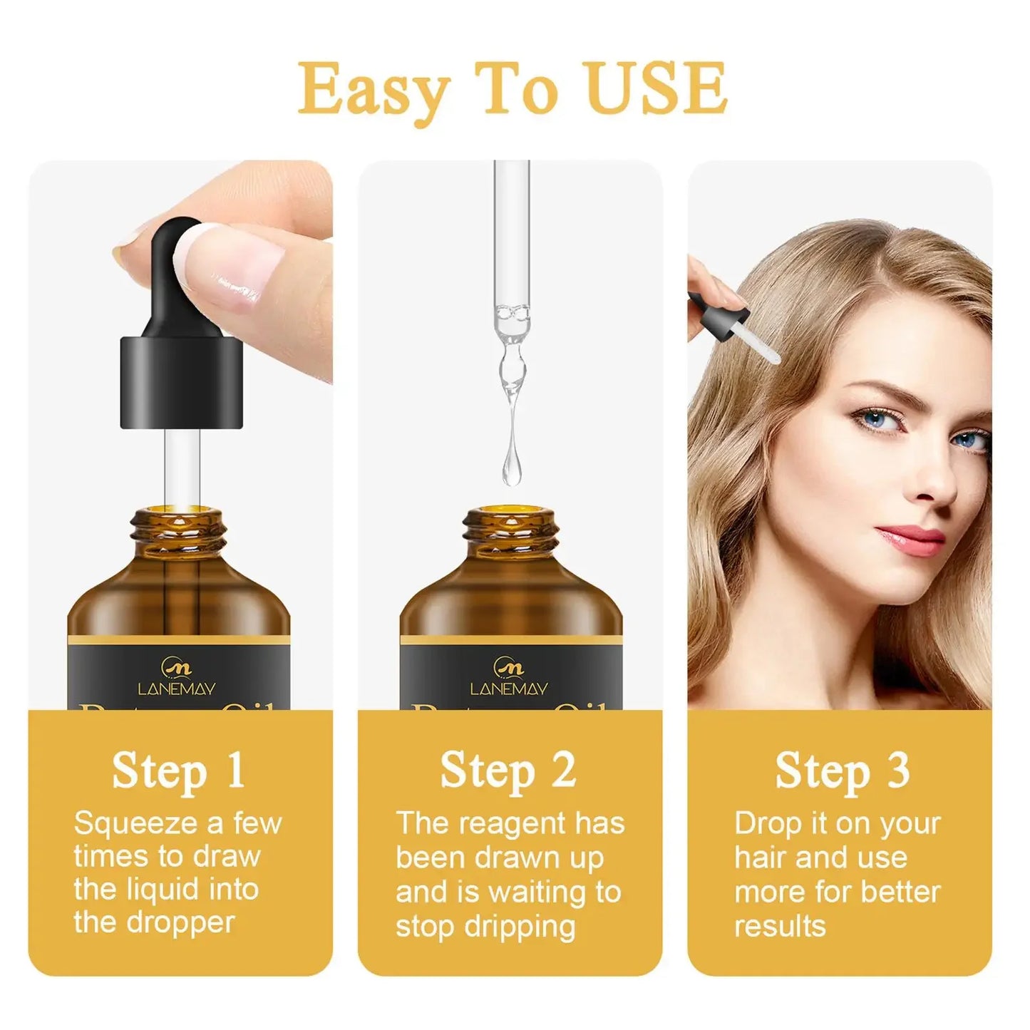 7 Days Fast Batana Oil Hair Growth Serum Anti-loss Hair Regrowth Products Repair Damaged Hair Roots Hair Care For Women Men