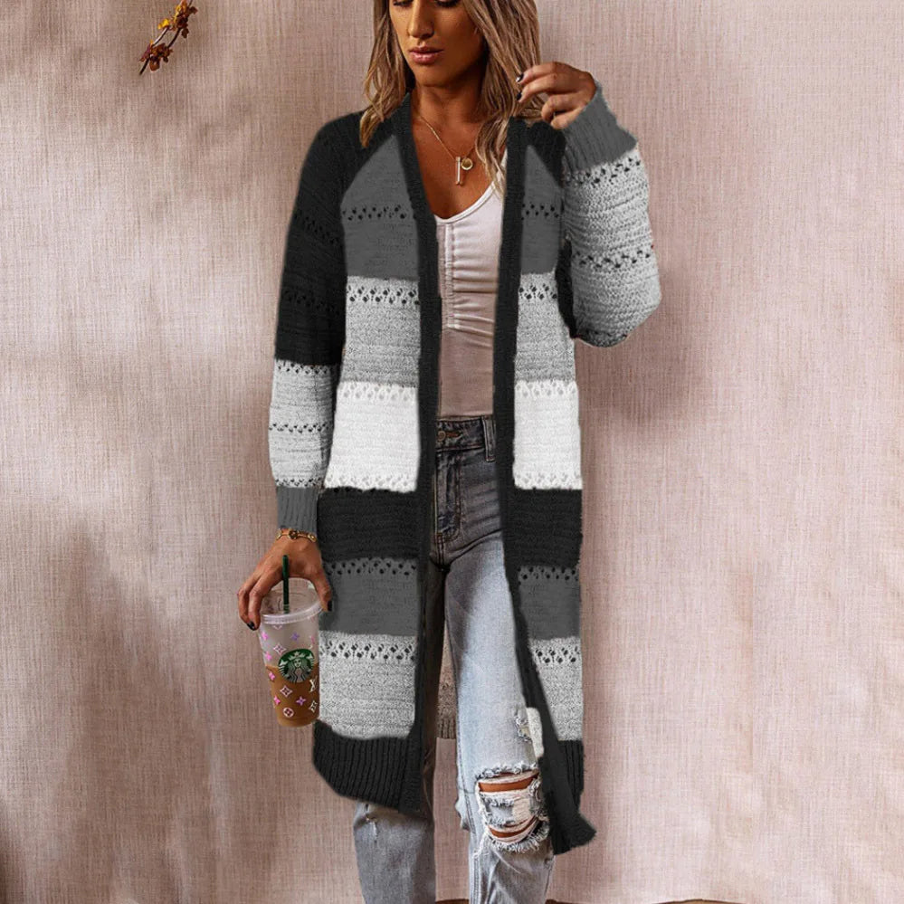 Women's Mid-Length Knitted Cardigan Sweater Autumn Winter Fashion 2025 New Style for Women