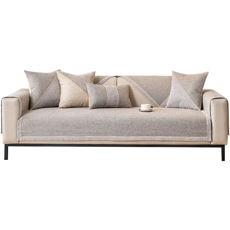 Woven Cotton and Linen Sofa Cushion for All Seasons Universal Non-slip Sofa Cover Cover New 2026 Backrest Cover Cloth Towel