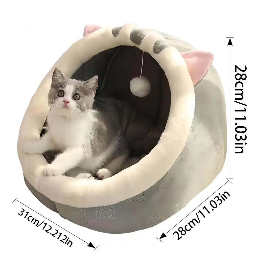 Deep Sleep Cat Bed Cartoon Pet Bed Foldable Removable Washable Pet Sleeping Bed for Small Dog Mat Bag Cave Cats Bed