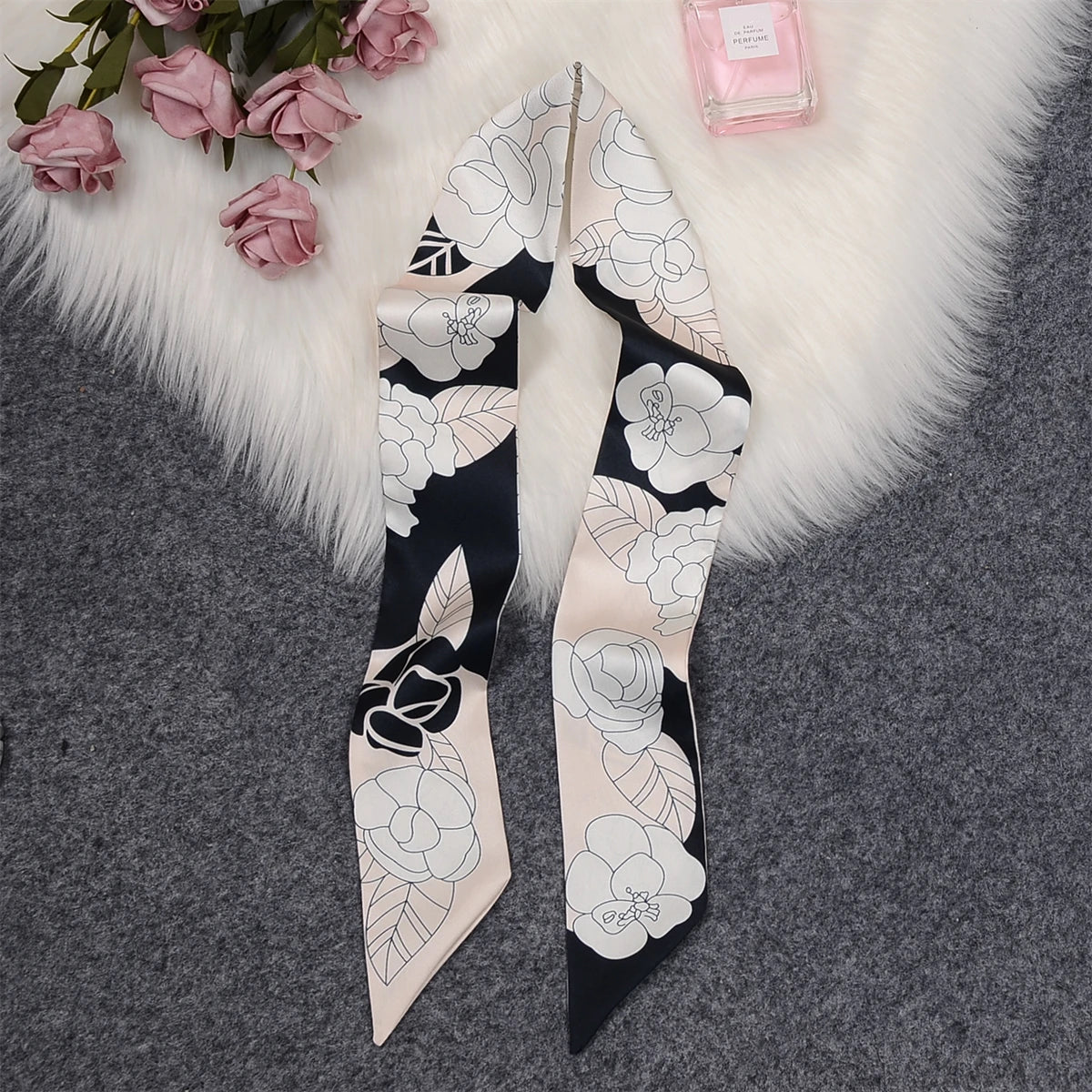 Tarot Constellation Silk Scarf for Women - Skinny Twill Neckerchief