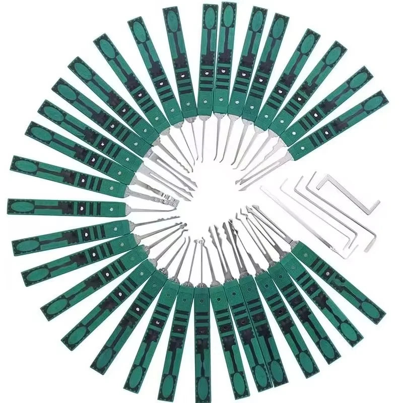 Green KLOM320 Convenient Handle 32 Single Hook Civil Lock Green Multi Scene Use Locksmith Hardware Tools Leather Packaging