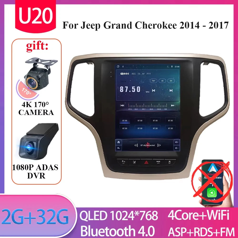 9. 7Inch For Jeep Grand Cherokee WK2 2014 - 2017 Wireless Carplay AutoRadio Car Radio Android 14 7862CPU Multimedia-player GPS