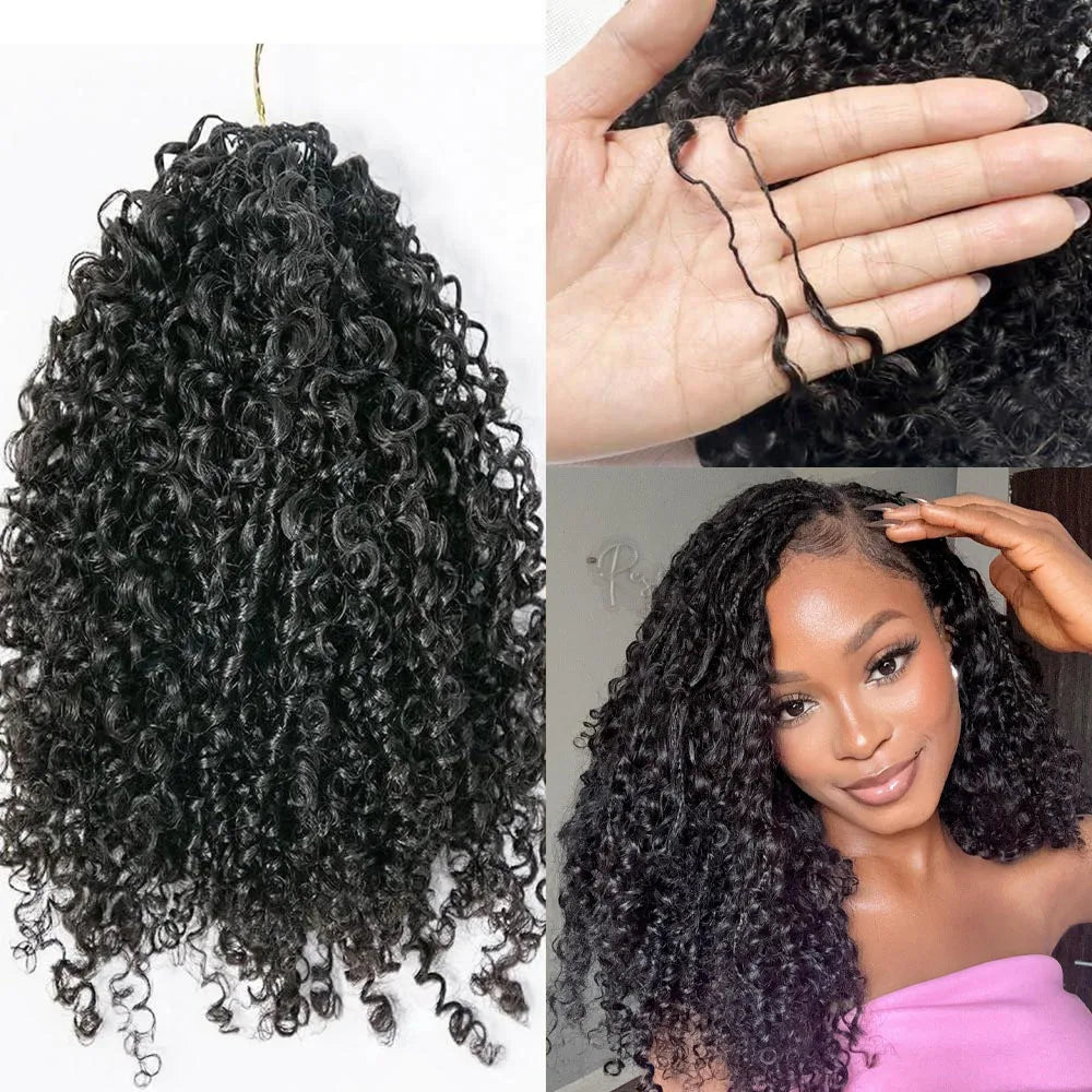 Curly Crochet Human Hair Hair Feather Knotless Pre-Separated Crochet Hair Extensions For Braiding Women Brazilian Human Bundles