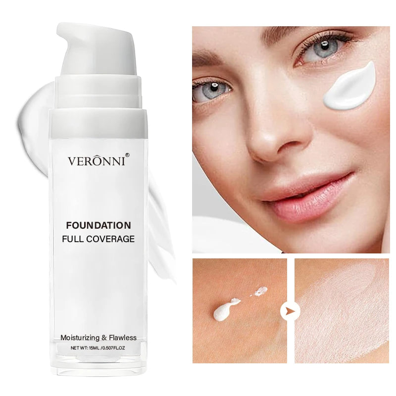 White Liquid Foundation Blending Pure-15ml Silky Creamy Matte Long-Wearing Transfer-Resistant for Stage Cosplay Halloween Makeup