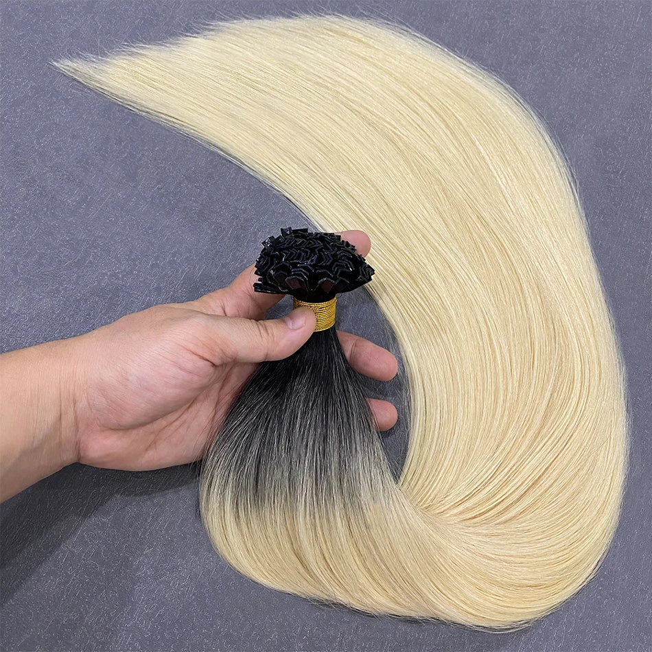 V Tip Human Hair Extension Fusion Hair Silky Straight Dark Brown Pre Bonded V Shape Keratin Hair Vietnamese Remy Hair For Salon