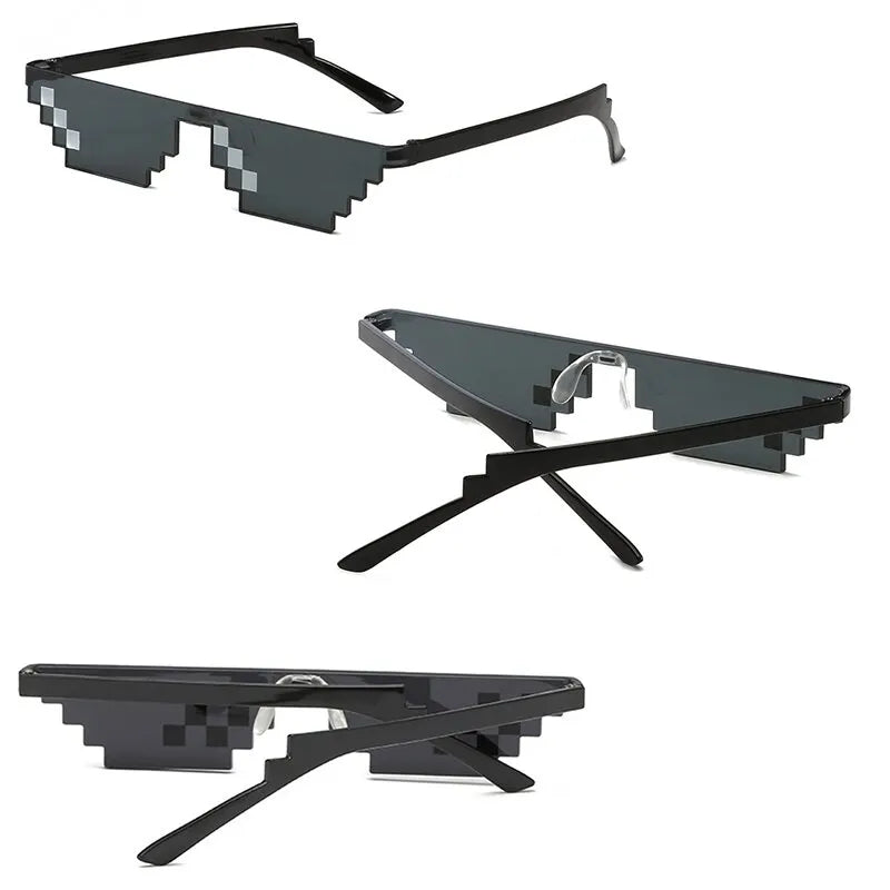 Pixelated Mosaic Sunglasses — 2-Pack Novelty Party Shades