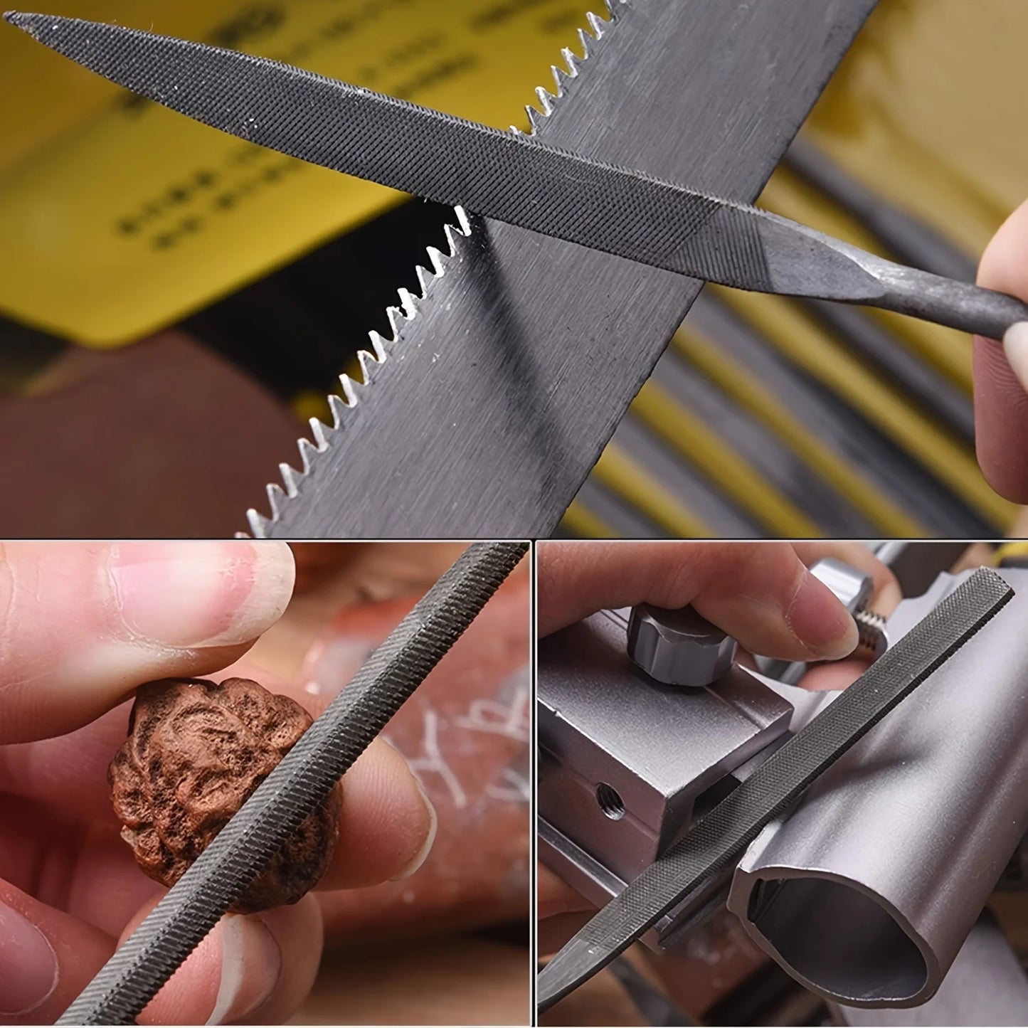High-Carbon Steel Needle File Set — Precision Files with Ergonomic Handles