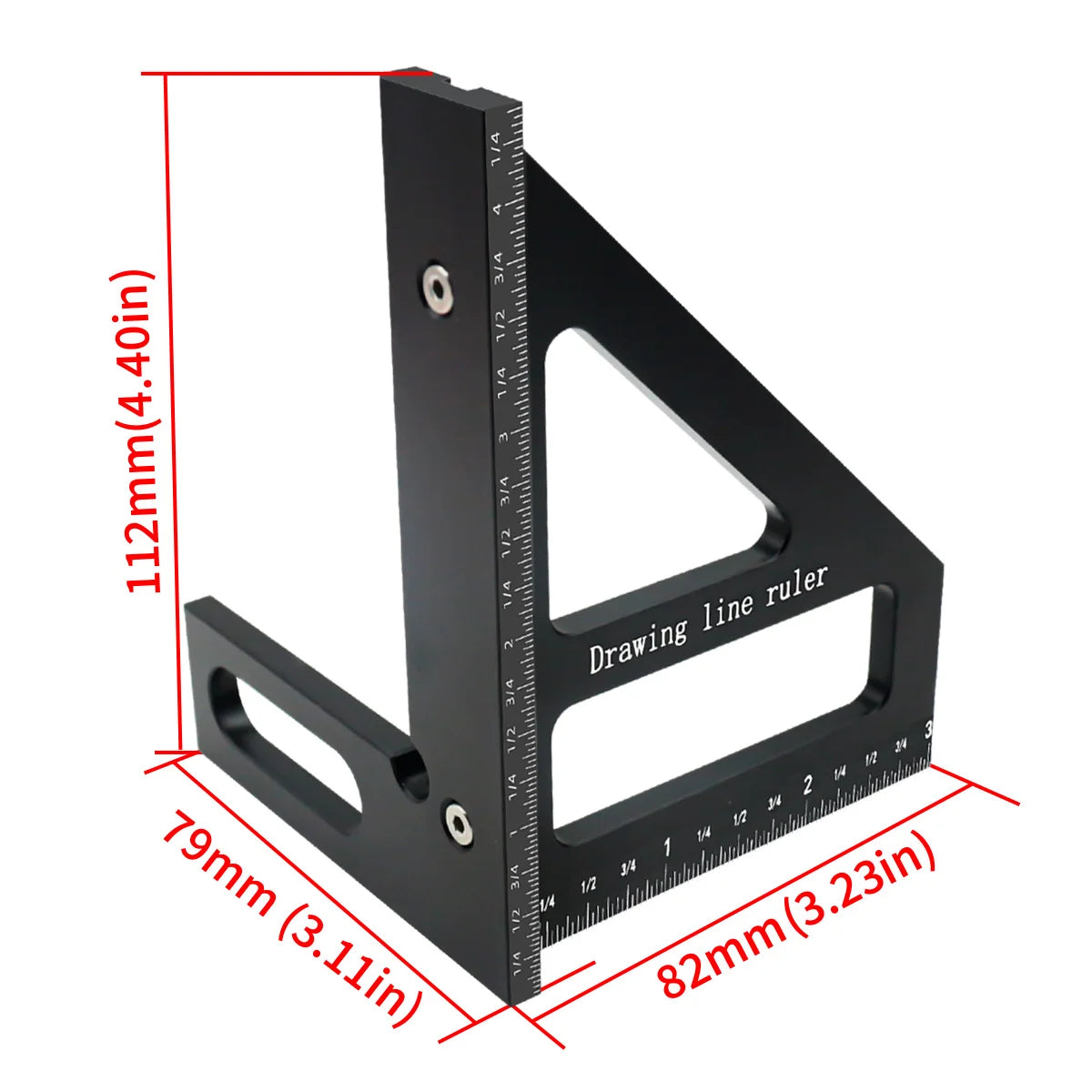 Carpenter Square -Woodworking Square Protractor Aluminum/Plastic Ruler 3D Multi Angle 45/90 Degree Layout Measuring Ruler