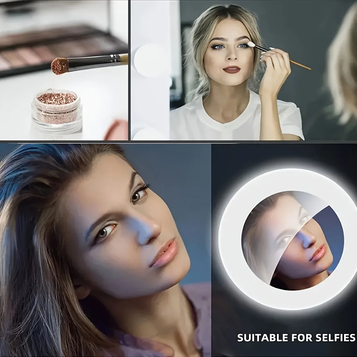 Selfie Ring Light – USB Rechargeable, 3 Brightness Levels | TikTok, YouTube & Makeup Lamp