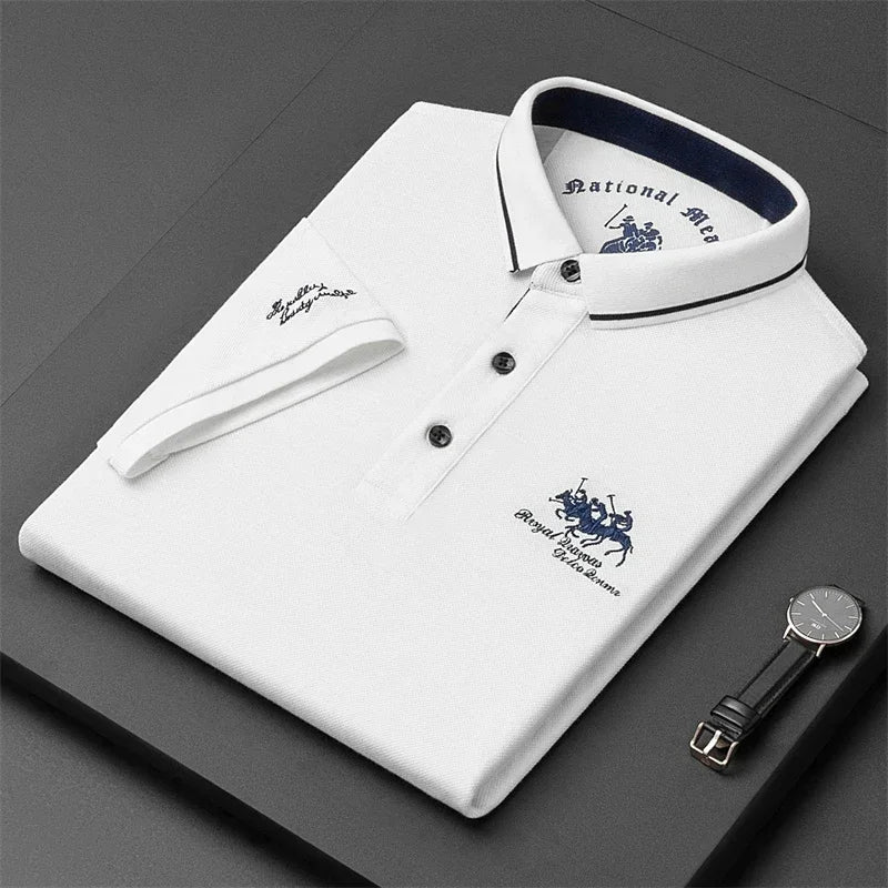 Men's Embroidered Polo Shirt - Short Sleeve, Casual Summer Top