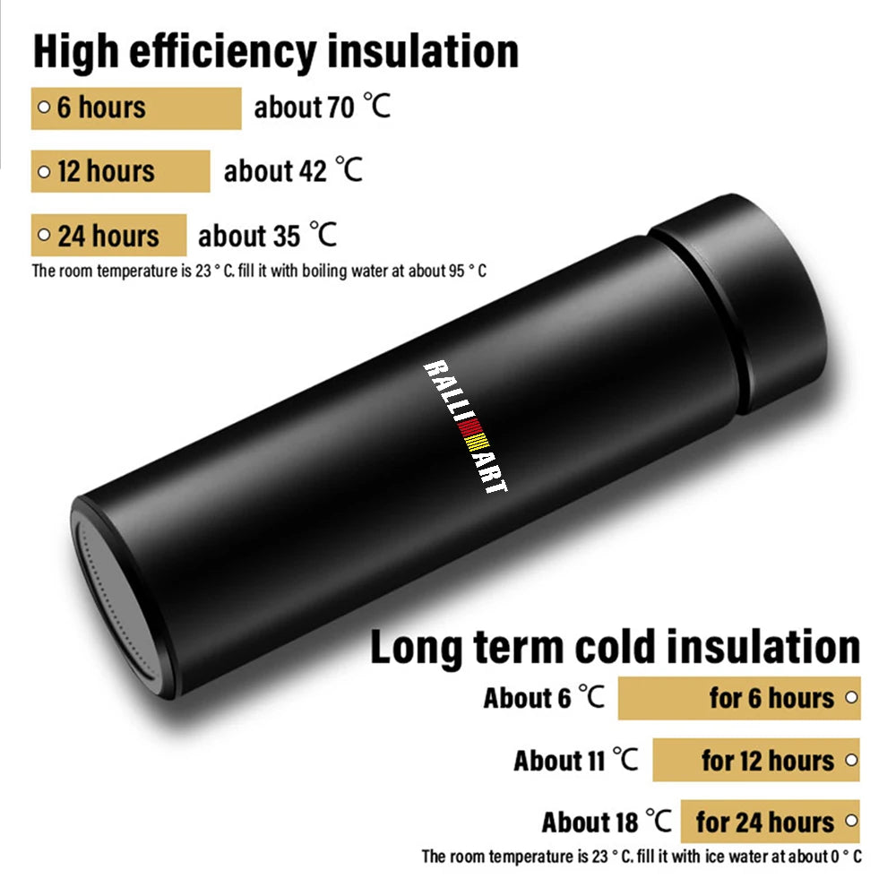 Stainless Steel Car Badge Thermos Mug Leak Proof Thermo Cup Smart Thermos Kettle For Mitsubishi Ralliart Pajero Eclipse Asx L200