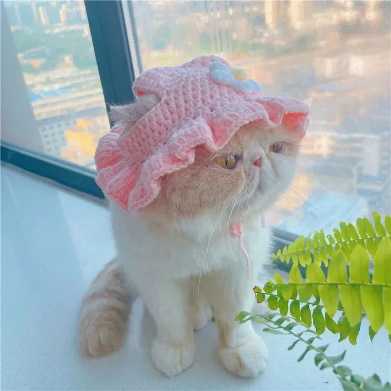 Cat Hats Elastic Cute Puppy Kittens Hat Headwear Photo Shoot Props Cat Accessories