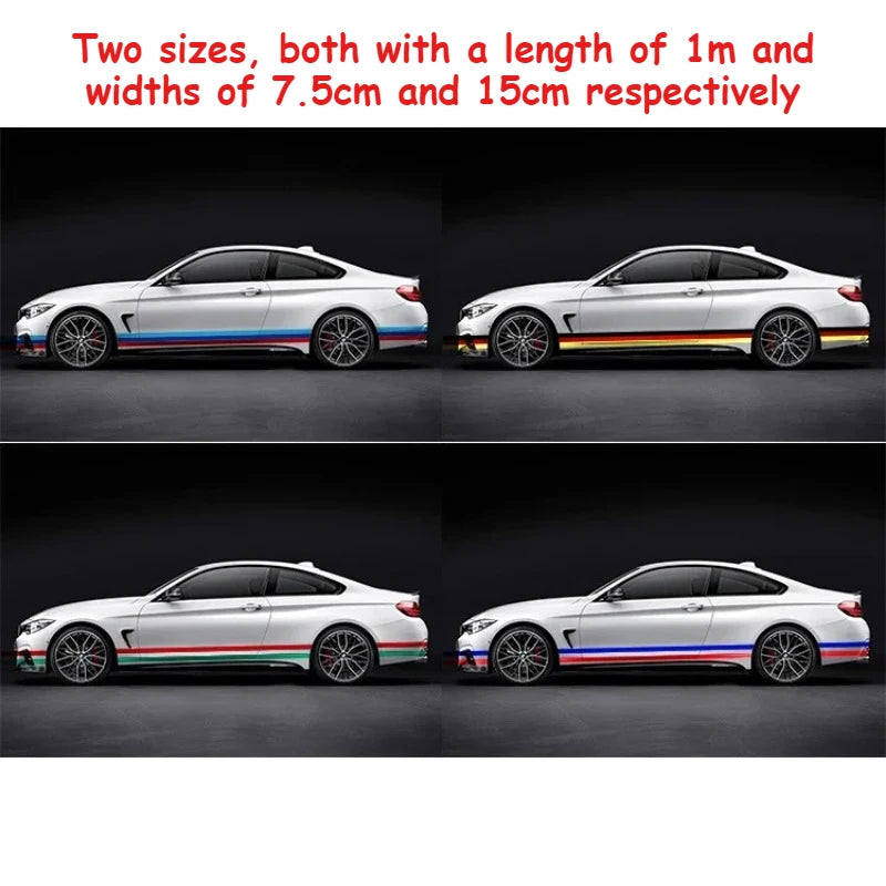1M Pesonalized Car Sticker ThreeColored For Germany Italy French Russia National Flag Sticker Body Vinyl Decal  Styling Stickers