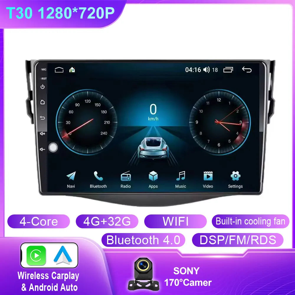 Android Carplay Auto For Toyota RAV4 Rav 4 2005 - 2009 2010 2011 2012 2013 Car Radio Multimedia GPS Player Stereo WIFI 4G BT DSP