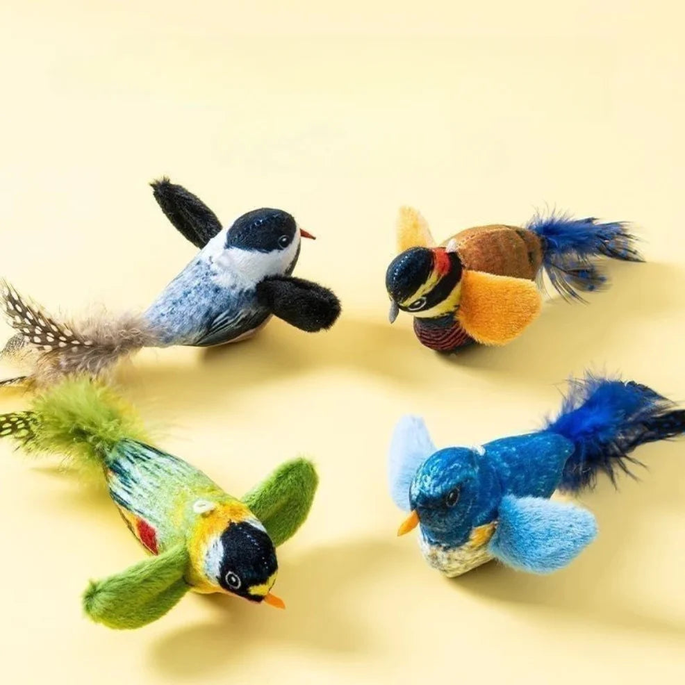 Birds Cat Toys Indoor Interactive Cat Toy for Cats Chasing Teasing Toy Sounding Catnip Cat Teaser Toy Self-hilarity Wall Hanging