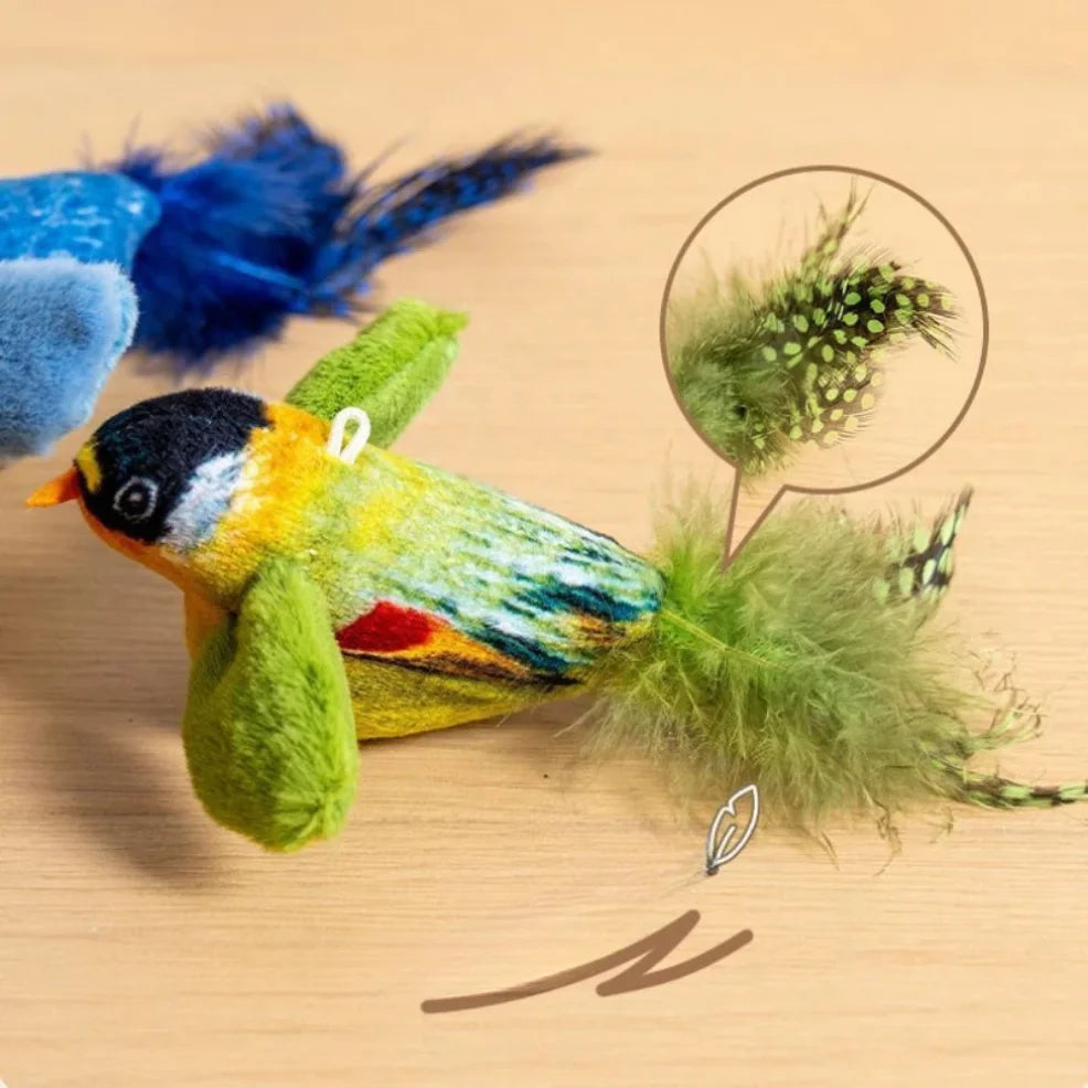 Birds Cat Toys Indoor Interactive Cat Toy for Cats Chasing Teasing Toy Sounding Catnip Cat Teaser Toy Self-hilarity Wall Hanging