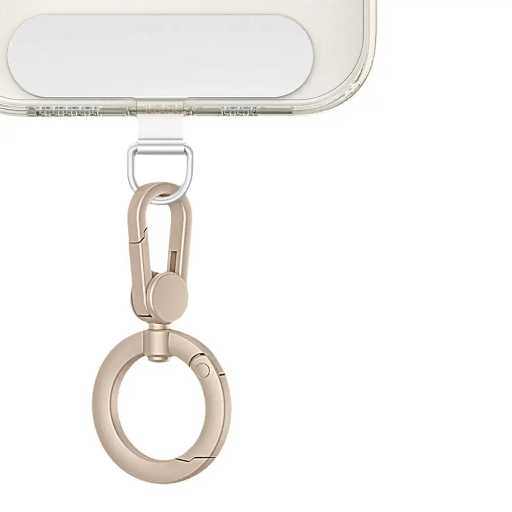 Metal Phone Lanyard Gasket Patch Rotatable Metal Buckle Hanging   Steel Clip Card Cord Tab Mobile Phone Accessories