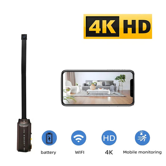 4K Mini WiFi Home Security Camera - Remote View & Motion Alerts