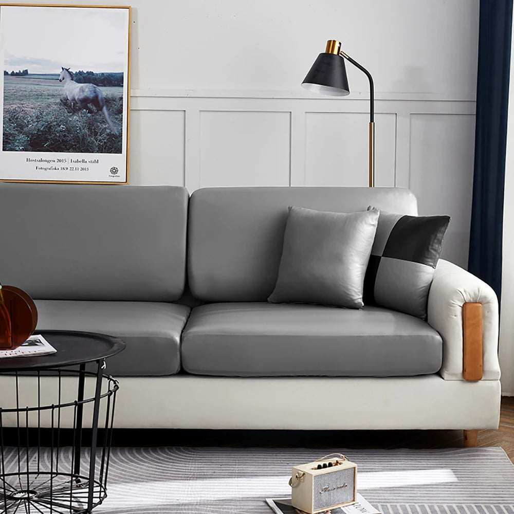 Waterproof PU Leather Sofa Seat Cushion Cover For Living Room Furniture Protector L Shape Corner Armchair Couch Slipcovers