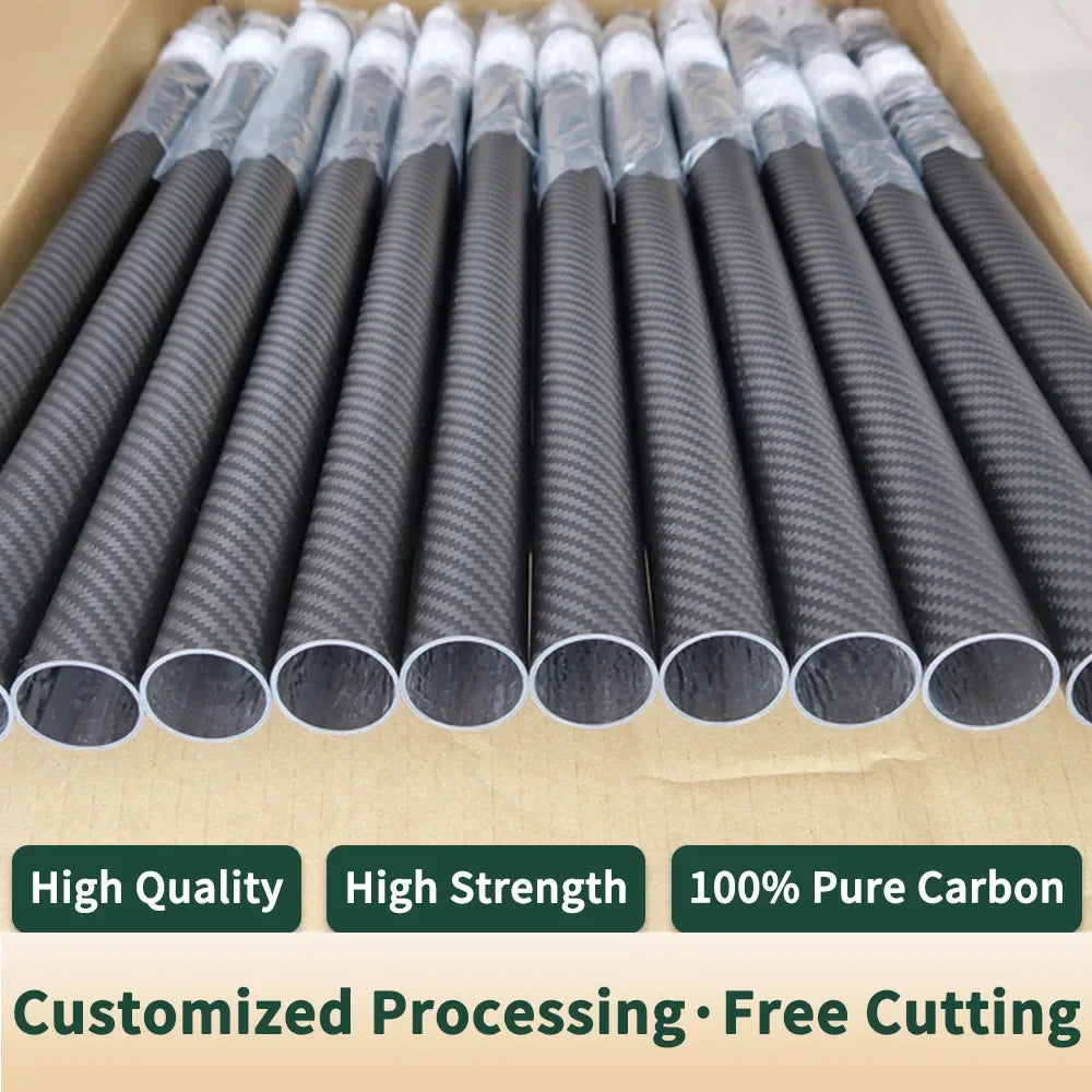 2pcs Length 500mm Carbon Fiber Tube High Composite Hardness Material 3K Twill Matte OD4-30mm Pipes For Plant Protection Aircraft