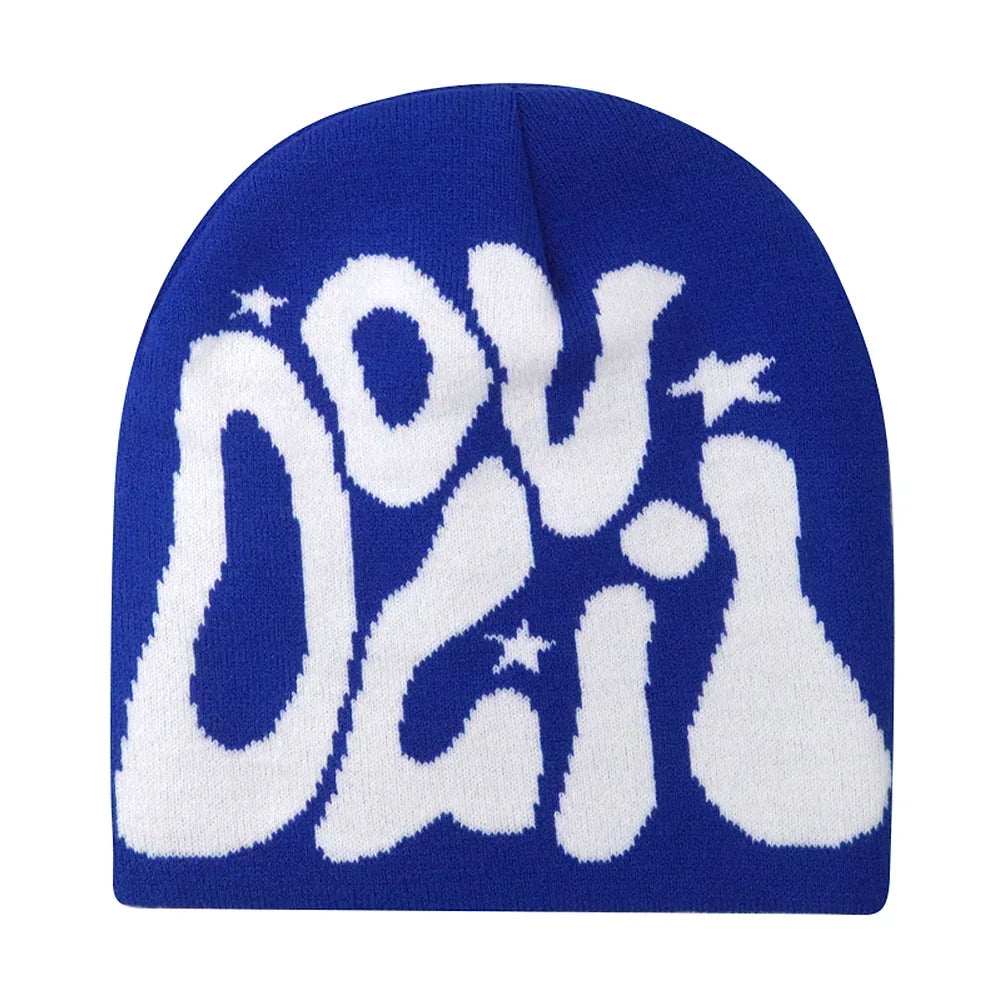 Y2K Letter Knit Beanie, Warm Ski Hat