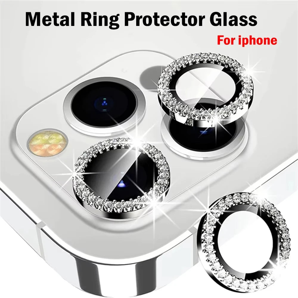 Glitter Diamond Rhinestone Camera Lens Protector for iPhone 17 Air 16 16Pro 15 14 Pro Max Plus 13 12 Mini 11 16Pro 13Pro 12Pro