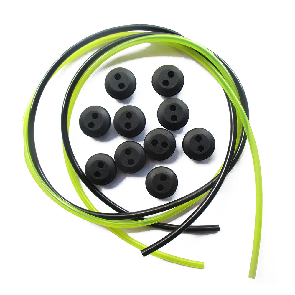12pcs 2 Holes Fuel Tank Grommet Rubber With Fuel Line Pipe For Brush Cutter Grass Trimmer Rubber Replacemnt Garden Supplies