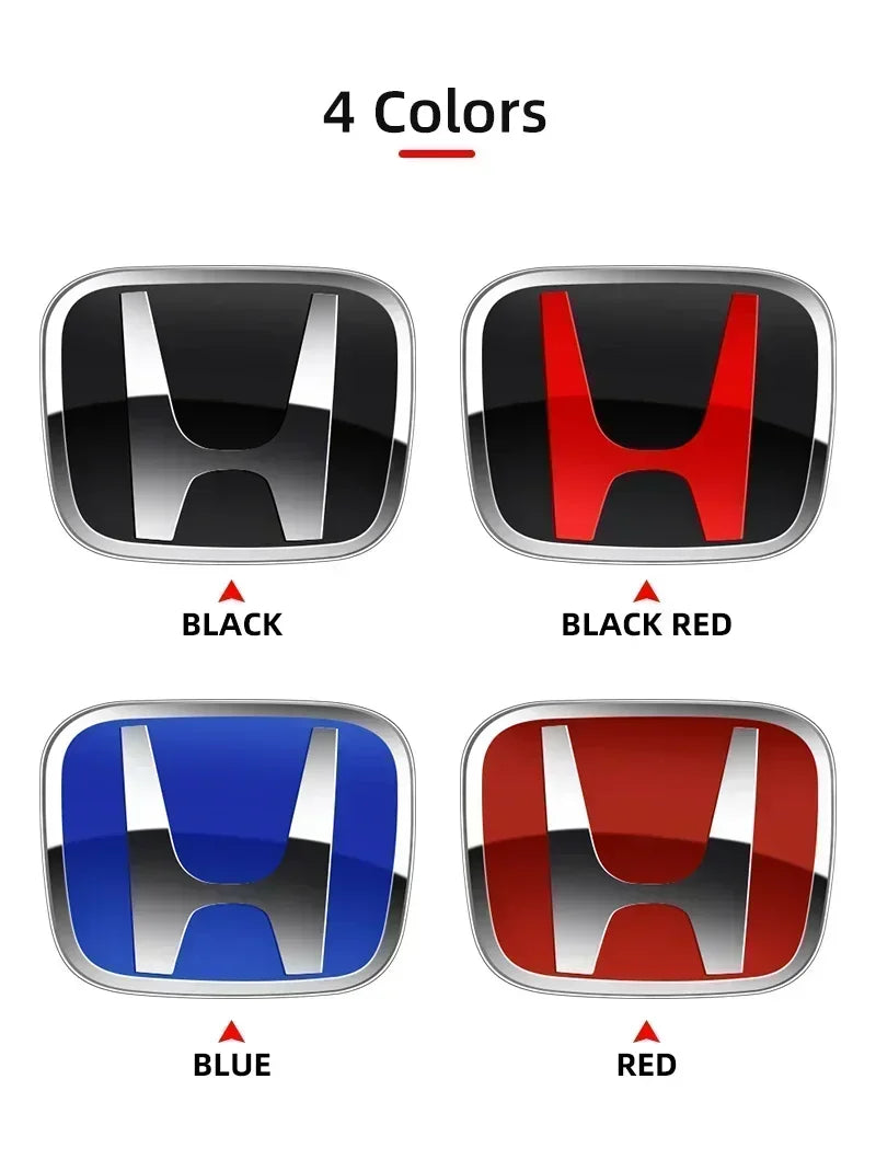 Car Hood Front Grill Rear Trunk H Emblem Logo Sticker For Honda Civic Fit Jazz Accord CRV HRV City Odyssey Passport Pilot Vezel