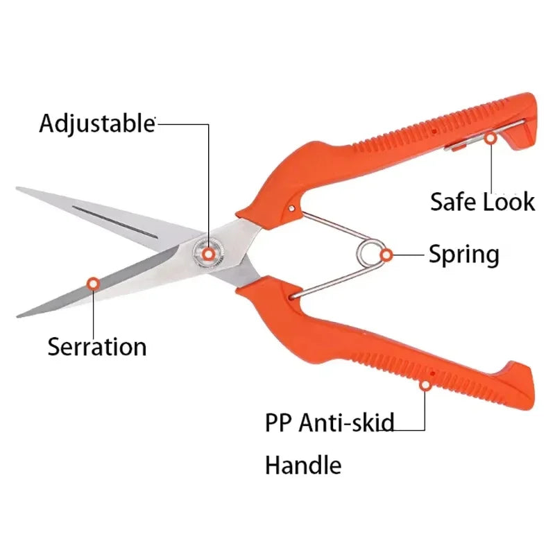 Pruning Shears Grape Scissors Garden Tool Vegetable Patch Bonsai Professional  Stainless Steel Fruit Picking With Lock New