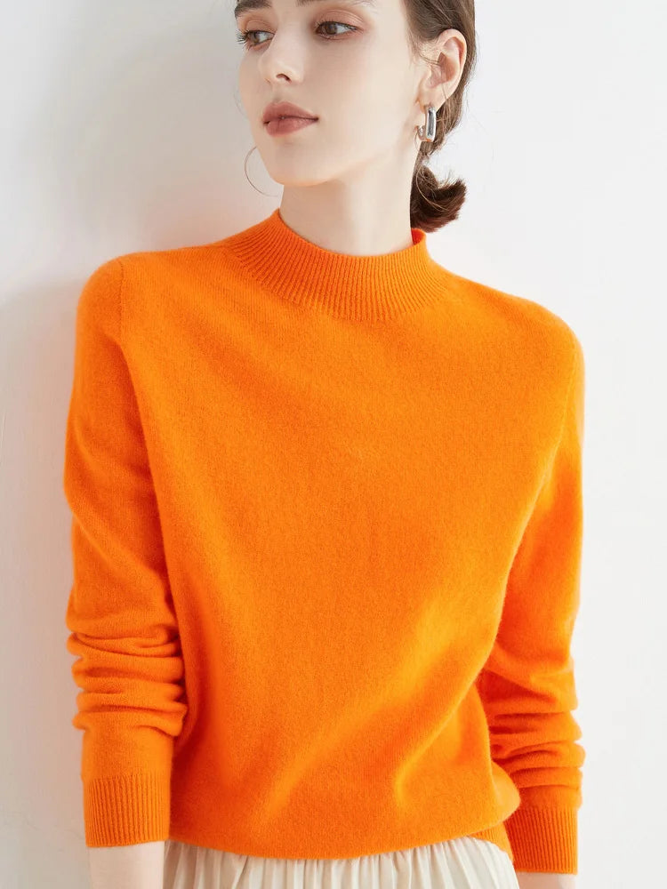 Women's soft mock neck pullover, solid knit — view 9 of 15