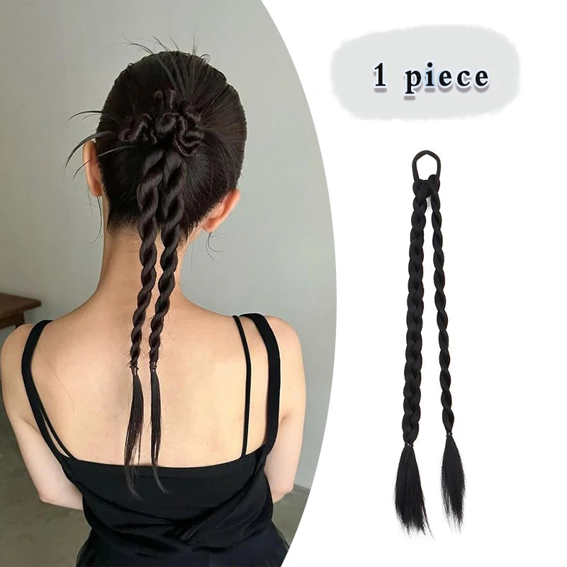 Synthetic Long Straight Sweet Cool Hair Wig Braids Hair Twist Braids Women Hairwear Accessories