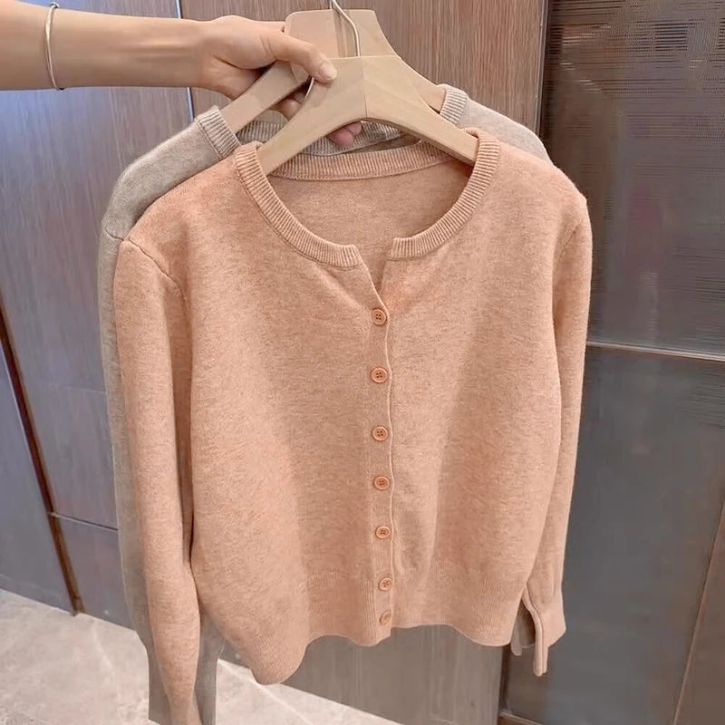 Women's fleece-knit sweater, cropped crew neck — view 1 of 15