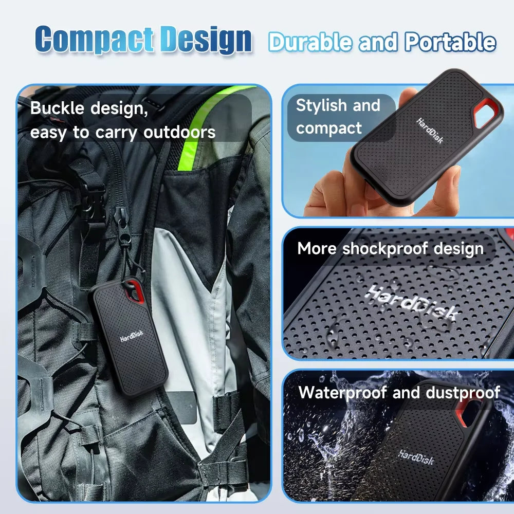 Portable SSD 1TB Original High Speed Hard Disk 4TB External Hard Drive 256TB USB3.1 Solid State Disk for Laptop/Phone/MAC/PC