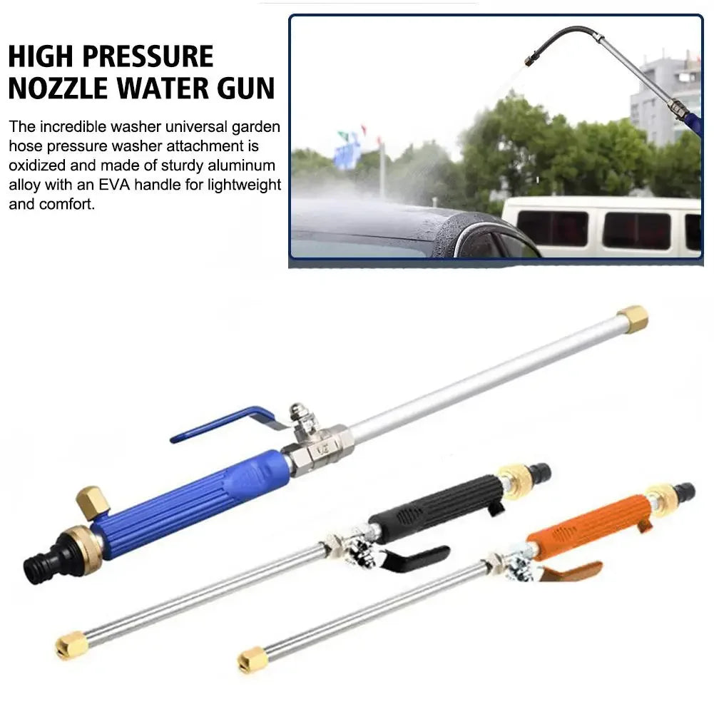 High-Pressure Garden Hose Wand – 46cm Aluminum Spray Gun with 3 Nozzles for Car Wash, Garden & Home Cleaning