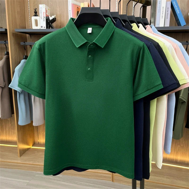 Men's Streetwear Polo Shirt - Breathable Lapel, Casual Daily Style